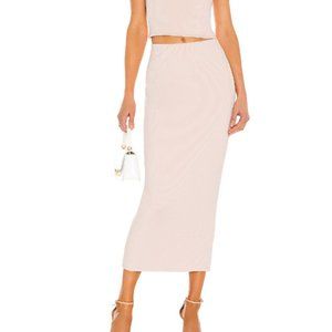 AFRM TORINO TUBE SKIRT IN CREAM TAN, NWOT. PERFECT WARDROPE STAPLE!